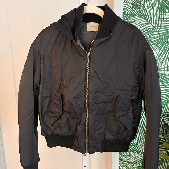 Urban Outfitters Silence + Noise Women’s Black Bomber Jacket with Removabe Hood - Picture 2 of 10